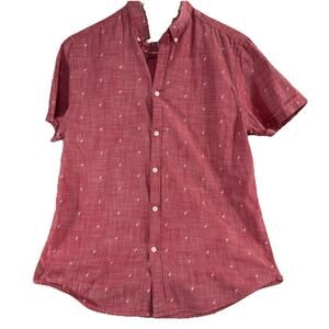 Denim‎ And Flower Ricky Singh Men’s Casual Shirt Red Flamingo Pattern Slim Fit M